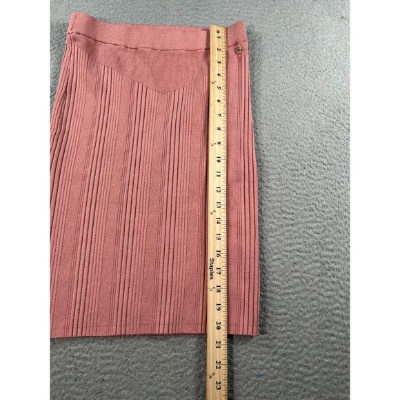 Guess Skirt Women's Small Pink Bandage Midi Ribbed Knit Cocktail Party Stretch - Picture 10 of 11